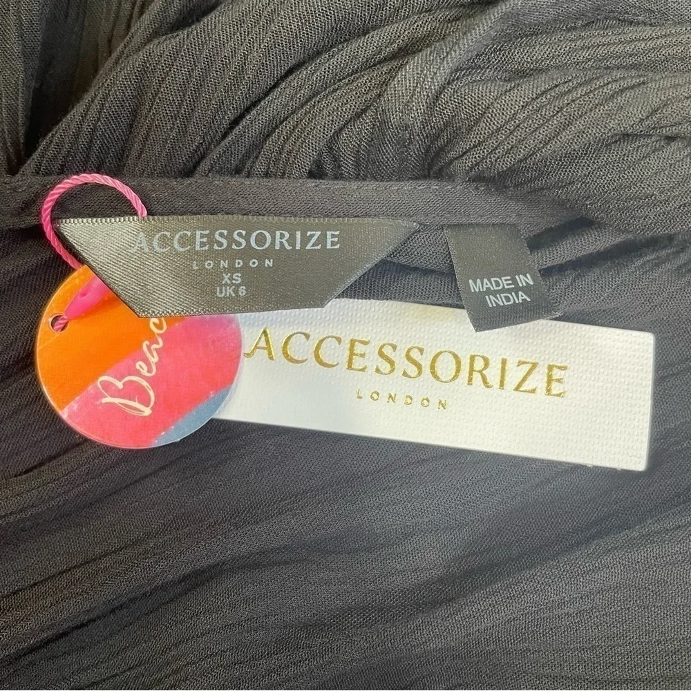 NWT Accessorize Lace Trim Maxi Dress Black Size XS - Picture 14 of 14